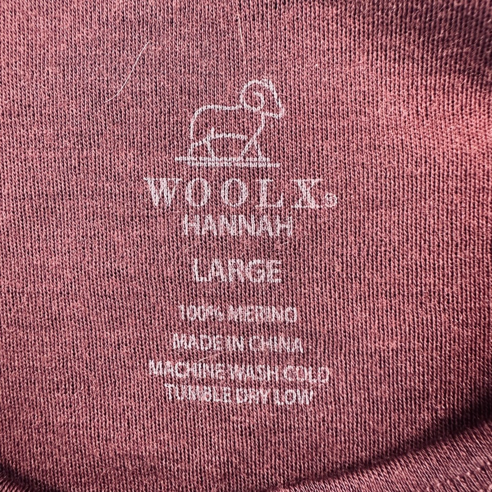 Woolx Hannah Women's L Deep Plum 100% Merino Wool Base Layer Long Sleeve Top - Picture 4 of 8
